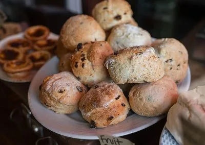 A plate of fruit scones